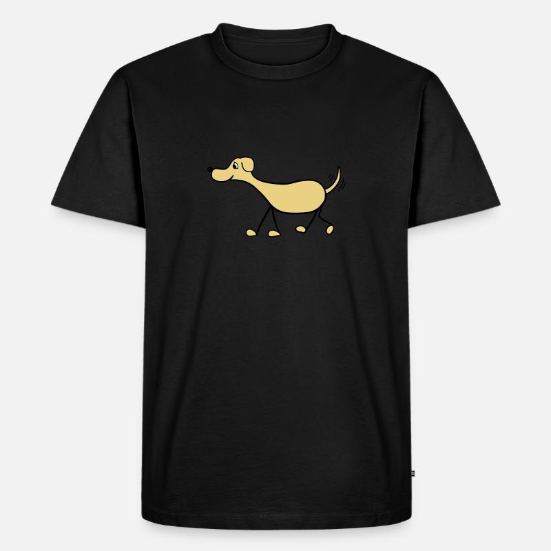 Lustiger Hund - Männer Premium Bio T-Shirt - Schwarz