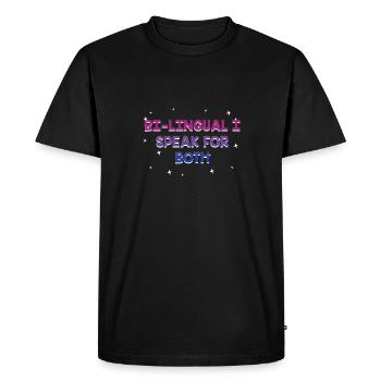 Bilingue Je parle pour les deux Mois de la fierté bisexuelle - T-shirt Premium bio Homme - noir - Devant - Nico (187cm)