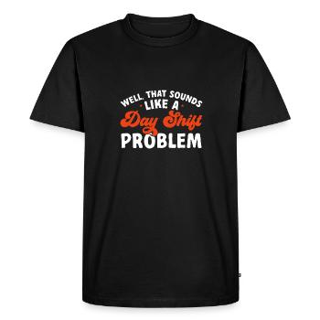 Infirmière de nuit - T-shirt Premium bio Homme - noir - Devant - Nico (187cm)