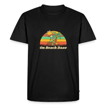 On Beach Daze Summer Trip Tropical Travel Ocean - Men's Premium Organic T-Shirt - black - Front - Nico (187cm)