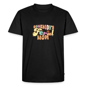 Somebody’s Feral Mom Funny Family Groovy Mother - T-shirt Premium bio Homme - noir - Devant - Nico (187cm)