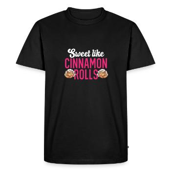 Rouleau à la cannelle - T-shirt Premium bio Homme - noir - Devant - Nico (187cm)