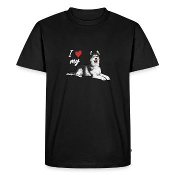 Alaskan Malamute Dog - Men's Premium Organic T-Shirt - black - Front - Nico (187cm)