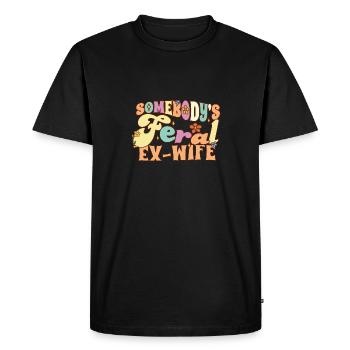 L’ex-femme sauvage de quelqu’un drôle de divorce jeu de mots groovy - T-shirt Premium bio Homme - noir - Devant - Nico (187cm)