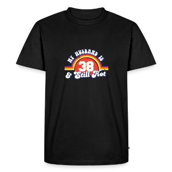 Mon mari a 38 ans et est toujours chaud et fière femme 38 - T-shirt Premium bio Homme - noir - Devant - Nico (187cm)