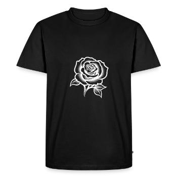 Amour de fleur de rose - T-shirt Premium bio Homme - noir - Devant - Nico (187cm)