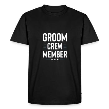 Groom Crew - Men's Premium Organic T-Shirt - black - Front - Nico (187cm)