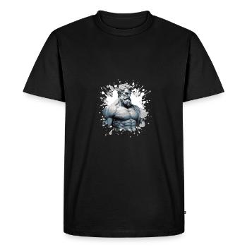 Greek Warrior Bodybuilding Gym - Men's Premium Organic T-Shirt - black - Front - Nico (187cm)