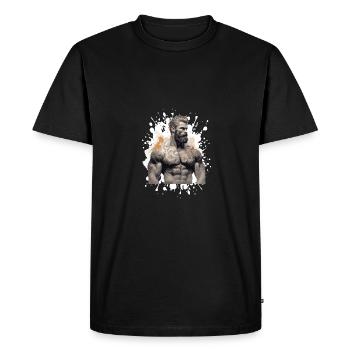 Fitness Homme Muscles Musculation - T-shirt Premium bio Homme - noir - Devant - Nico (187cm)