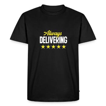 Livraison de colis fournisseur - T-shirt Premium bio Homme - noir - Devant - Nico (187cm)