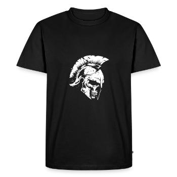 Spartan Skull Gladiator - Men's Premium Organic T-Shirt - black - Front - Nico (187cm)