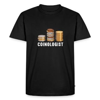 Numismatics Coin Collecting Gift - Men's Premium Organic T-Shirt - black - Front - Nico (187cm)