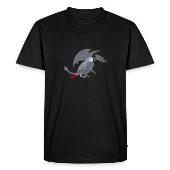 Graupapagei Perroquet gris d’Afrique Papagei - T-shirt Premium bio Homme - noir - Devant - Nico (187cm)