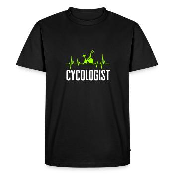 Entraînement de vélo de cyclisme en salle - T-shirt Premium bio Homme - noir - Devant - Nico (187cm)