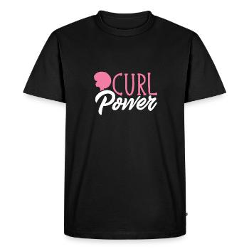 Curly Hair Afro Curls Natural Hair - Men's Premium Organic T-Shirt - black - Front - Nico (187cm)