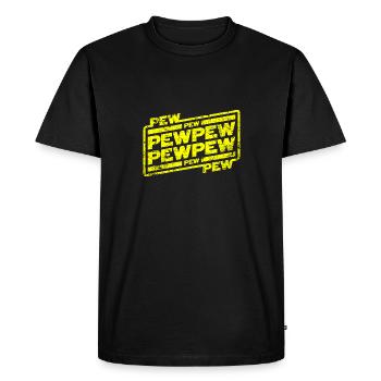 Pew Pew Pew - Men's Premium Organic T-Shirt - black - Front - Nico (187cm)