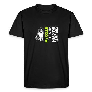 Longhair Collie Rough Collie Dog - Men's Premium Organic T-Shirt - black - Front - Nico (187cm)