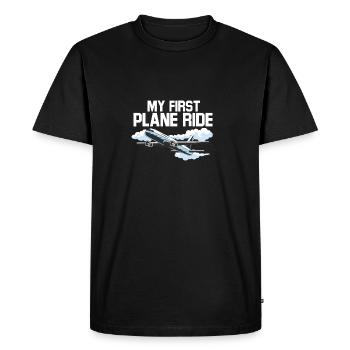 Voyage de vacances en solo Mon premier avion - T-shirt Premium bio Homme - noir - Devant - Nico (187cm)