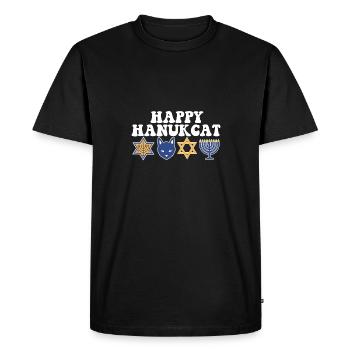 Jewish Hanukkah Hanukcat Star Of David Menorah - Men's Premium Organic T-Shirt - black - Front - Nico (187cm)