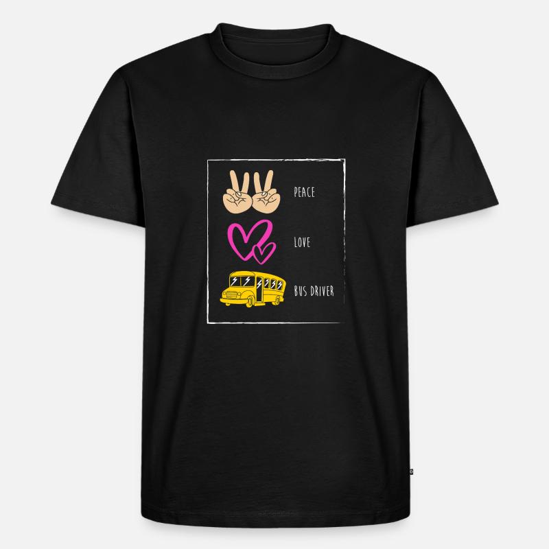 Schulbusfahrer Schulbus - Männer Premium Bio T-Shirt - Schwarz