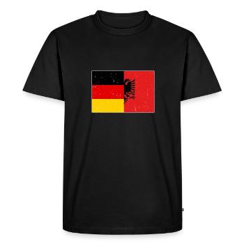 Drapeau albanais Aigle albanais Shqiponja - T-shirt Premium bio Homme - noir - Devant - Nico (187cm)