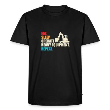 Opérateur de machines de construction Conducteur de pelle Conducteur de pelle Ouvriers de la construction - T-shirt Premium bio Homme - noir - Devant - Nico (187cm)