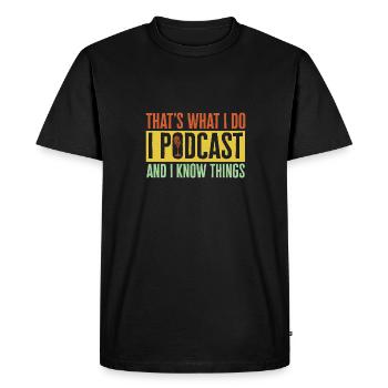 Podcasteur Podcast - T-shirt Premium bio Homme - noir - Devant - Nico (187cm)