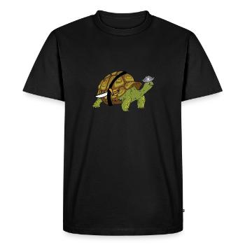 Pirate Tortoise Kids Reptile Pet Lover Turtle - Men's Premium Organic T-Shirt - black - Front - Nico (187cm)