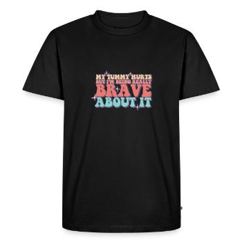 My Tummy Hurts Funny Lactose Intolerance Tummy - Men's Premium Organic T-Shirt - black - Front - Nico (187cm)