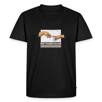 Création d’Adams Fibonacci Math Art - T-shirt Premium bio Homme - noir - Devant - Nico (187cm)