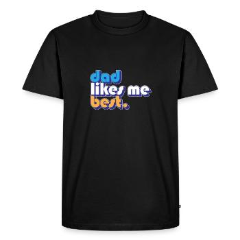 Papa m’aime le mieux L’enfant préféré de papa Drôle - T-shirt Premium bio Homme - noir - Devant - Nico (187cm)