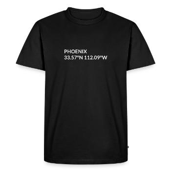 Coordonnées de Phoenix, Arizona, États-Unis - T-shirt Premium bio Homme - noir - Devant - Nico (187cm)