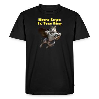 Miaulement vers ton roi - T-shirt Premium bio Homme - noir - Devant - Nico (187cm)
