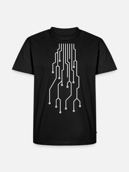 Futuristic computer circuit board - Men's Premium Organic T-Shirt - black
