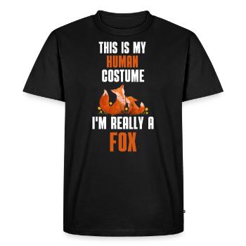Fox costume party woodland animal gift fox - Men's Premium Organic T-Shirt - black - Front - Nico (187cm)