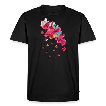 Hibiscus,Fleur,Lotus,Fleur ,Floral,Fleur d’Hibiscus - T-shirt Premium bio Homme - noir - Devant - Nico (187cm)