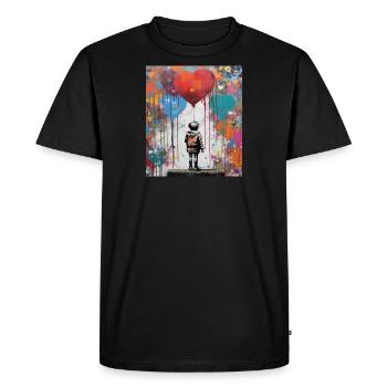 AMOUR DE BALLONS STREET ART - T-shirt Premium bio Homme - noir - Devant - Nico (187cm)