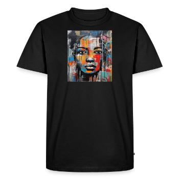 STREET ART WOMAN - Men's Premium Organic T-Shirt - black - Front - Nico (187cm)
