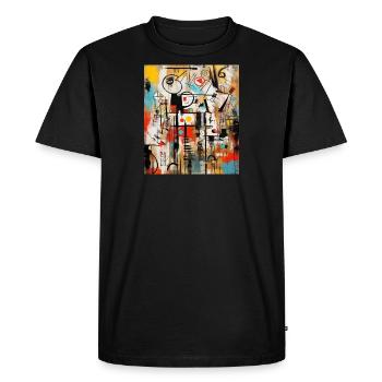 STREET ART IMAGINATION - Men's Premium Organic T-Shirt - black - Front - Nico (187cm)