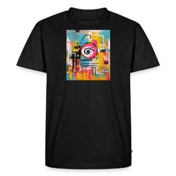 STREET ART IMAGINATION - T-shirt Premium bio Homme - noir - Devant - Nico (187cm)