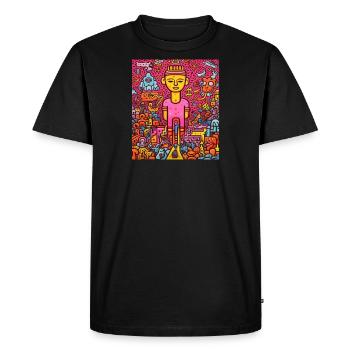 STREET ART IMAGINATION - Men's Premium Organic T-Shirt - black - Front - Nico (187cm)