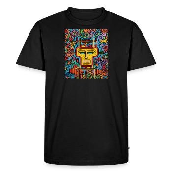 STREET ART SKULL - Men's Premium Organic T-Shirt - black - Front - Nico (187cm)
