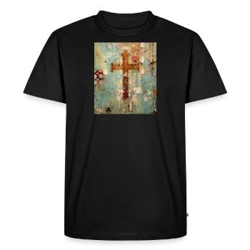 SPIRIT OF WALL STREET ART - Men's Premium Organic T-Shirt - black - Front - Nico (187cm)