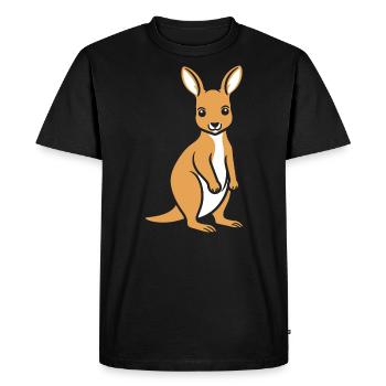 kangourou - T-shirt Premium bio Homme - noir - Devant - Nico (187cm)