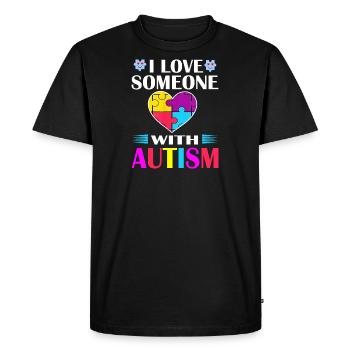 I Love Someone with Autism Awareness - Men's Premium Organic T-Shirt - black - Front - Nico (187cm)