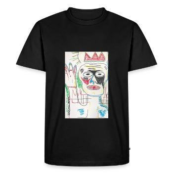 Design en forme Jean-Michel Basquiat - T-shirt Premium bio Homme - noir - Devant - Nico (187cm)