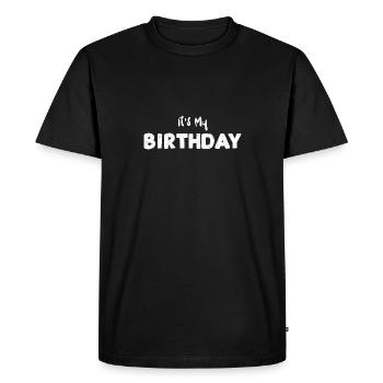 C’est mon anniversaire - Anniversaire - T-shirt Premium bio Homme - noir - Devant - Nico (187cm)