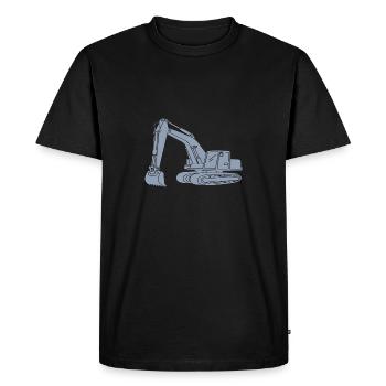 Excavator Driver Silhouette Design - For Construction Equipment Operator - Men's Premium Organic T-Shirt - black - Front - Nico (187cm)