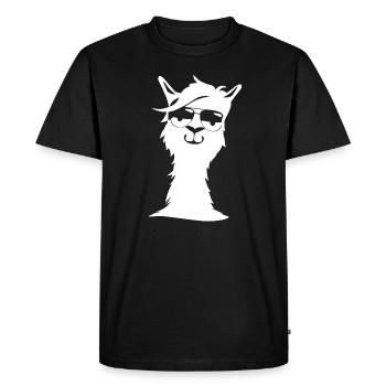 alpaca - Men's Premium Organic T-Shirt - black - Front - Nico (187cm)