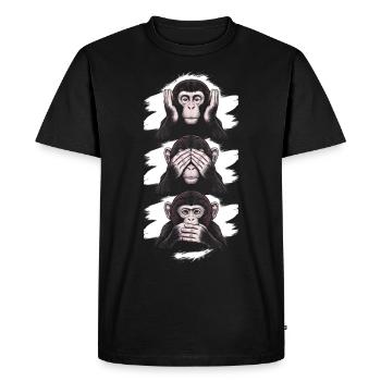 3 Monkeys - Men's Premium Organic T-Shirt - black - Front - Nico (187cm)